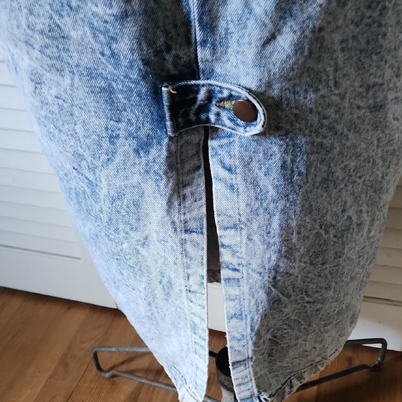 Sierra West Vintage 80's Acid Wash Denim Pencil Skirt With Front Slit - Picture 6 of 11